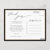 Black Gold Elegant Script Modern Weddenschap Harte Briefkaart (Achterkant)