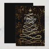 Black Gold Elegant Simple Moderne kerstparty Kaart (Voorkant / Achterkant)