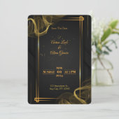 Black & Gold Elegant Wedding Invitation (Debout devant)