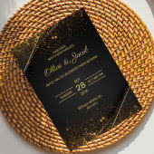 Black & Gold Elegant Wedding Invitation