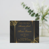 Black & Gold Elegant Wedding Invitation (Debout devant)