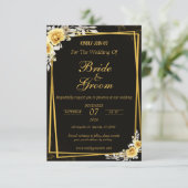Black & Gold Elegant Wedding Invitation (Debout devant)