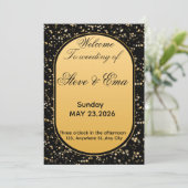Black & Gold Elegant Wedding Invitation | Luxury R (Debout devant)