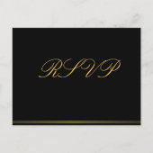 Black Gold Elegant Wedding RSVP Briefkaarten (Voorkant)