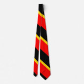 Black Gold en Red Broad University Stripe Stropdas (Achterkant)