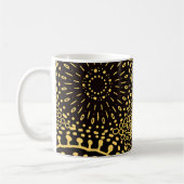 Black Gold Ethnic Floral Pattern Coffee Mug (Gauche)