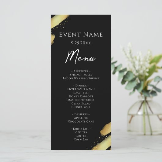 Black Gold Event Menu  (Staand voorkant)