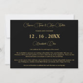 Black Gold Exquisite Wedding Christmas 3 Photos Save The Date (Achterkant)