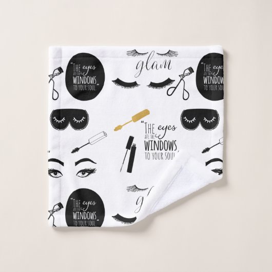 Black Gold Eyelashes Glam (Gant de toilette)