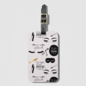 Black Gold Eyelashes Glam Birthday Bagagelabel (Voorkant (verticaal))