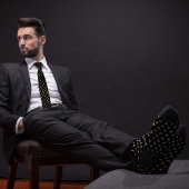 Black & Gold Farmer Rancher Koe Head Stropdas