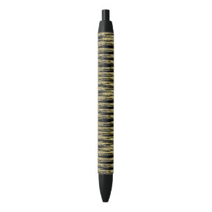 Black Gold Faux Glitter Stripes Zwarte Inkt Pen