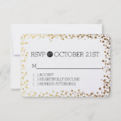 Black Gold Faux Parties scintillant Bokeh RSVP (Devant)