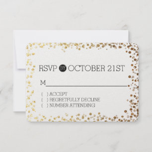 Black Gold Faux Parties scintillant Bokeh RSVP