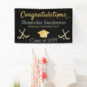 Black Gold-felicitatie Hockey Afstuderen banner (Insitu)