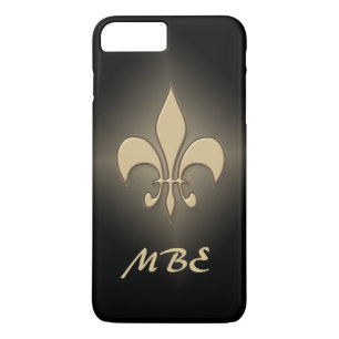 Black Gold Fleur de Lis iPhone 8 Plus / 7 Plus Hoesje