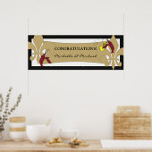 Black Gold Fleur de Lis Crawfish Party Banner Poster (Keuken)
