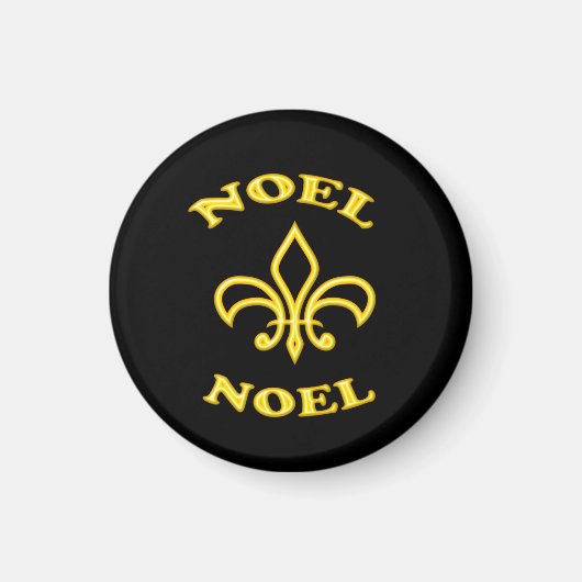 Black Gold Fleur de Lis Magnet (Devant)