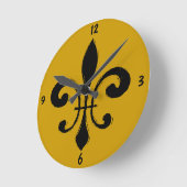 Black Gold Fleur De Lis, New Orleans Ronde Klok (Hoek)