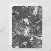 Black Gold Floral Calligraphy Wedding Invitation Kaart (Achterkant)