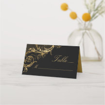  Black Gold Floral Damask Wedding