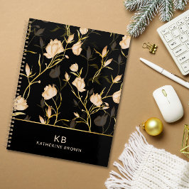 Black Gold Floral Elegance Trendy 2026 planner