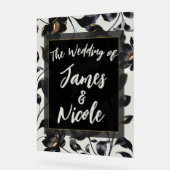 Black & Gold Floral Greige Mariage Bienvenue (Angle)