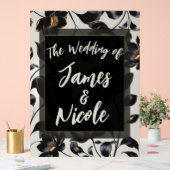 Black & Gold Floral Greige Mariage Bienvenue (Mariage)