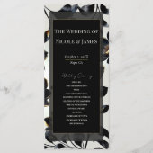 Black & Gold Floral Greige Wedding Programme (Devant)