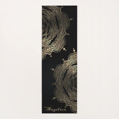 Black Gold Floral Mandala Beauful Dark Custom Yogamat (Achterkant)
