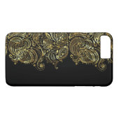 Black & Gold Floral Paisley Lace Case-Mate iPhone Case (Achterkant (Horizontaal))