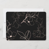 Black Gold Floral Photo Faire-part de graduation (Dos)