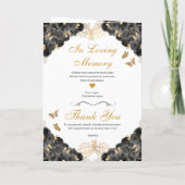 Black & Gold Floral Tiara Quinceanera Programme (Dos)
