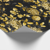 Black Gold Floral Toile Cadeaupapier (Hoek)