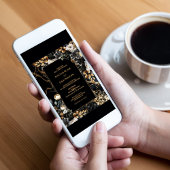 Black Gold Floral Wedding Kaart