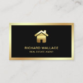 Black Gold Foil Home Logo Makelaars Visitekaartje (Voorkant)