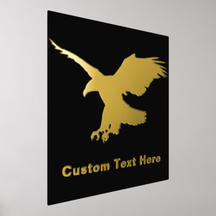 Black Gold Foil Imprimer Poster d'aigle et texte p
