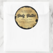 Black Gold Foil Moderne Luxe Rond Étiquettes de pr (Sac)