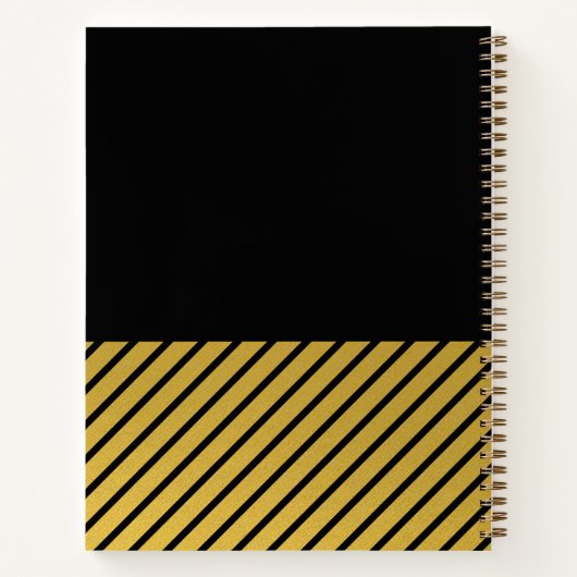 Black Gold Foil Stripes Classy Gratitude Journal (Dos)
