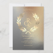 Black Gold Foil Texture Élégante invitation de mar (Devant)