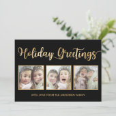 Black & Gold Foil Vêtements de vacances 3 Cartes p (Debout devant)