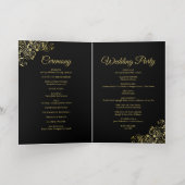 Black & Gold Foil Wedding Invite Program Combo Folie Wenskaart (Binnenlaag)