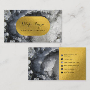 Black Gold Foil Zee Crystals Makeup Hair Nails Visitekaartje