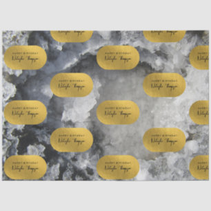 Black Gold Foil Zee Crystals Signature Script Tissuepapier