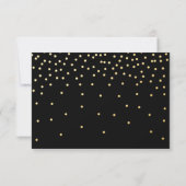 Black & Gold Folie Confetti Stippen bruiloft RSVP (Achterkant)