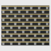 Black Gold Football Jersey Cadeaupapier (Vlak)