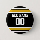 Black Gold Football Jersey Ronde Button 5,7 Cm (Voorkant)