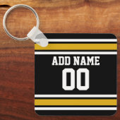 Black Gold Football Jersey Sleutelhanger (Voorkant)
