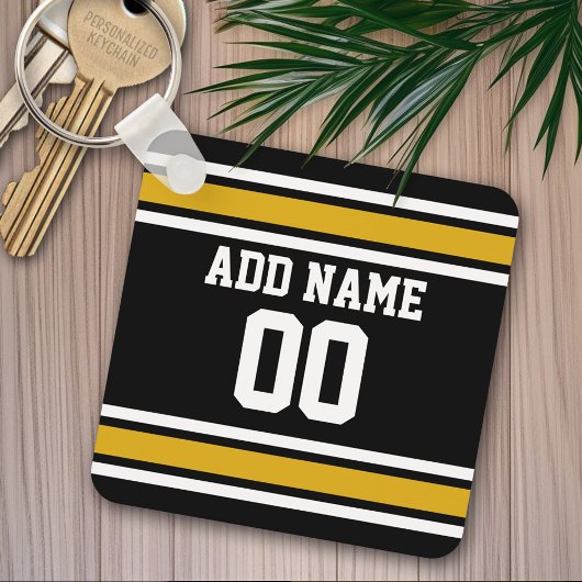 Black Gold Football Jersey Sleutelhanger