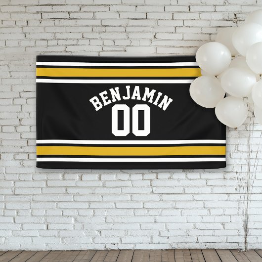 Black Gold Football Jersey Spandoek